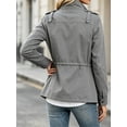 thumbnail image 5 of Long Sleeve Women Spring Fall Solid Color Zipper Coat Stand Collar Casual Military Anorak Jackets with Pocket, 5 of 6