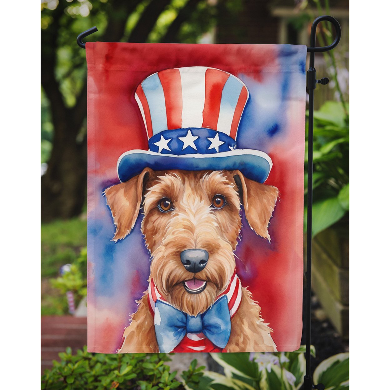 Irish Terrier Patriotic Garden Flag 11.25 in x 15.5 in