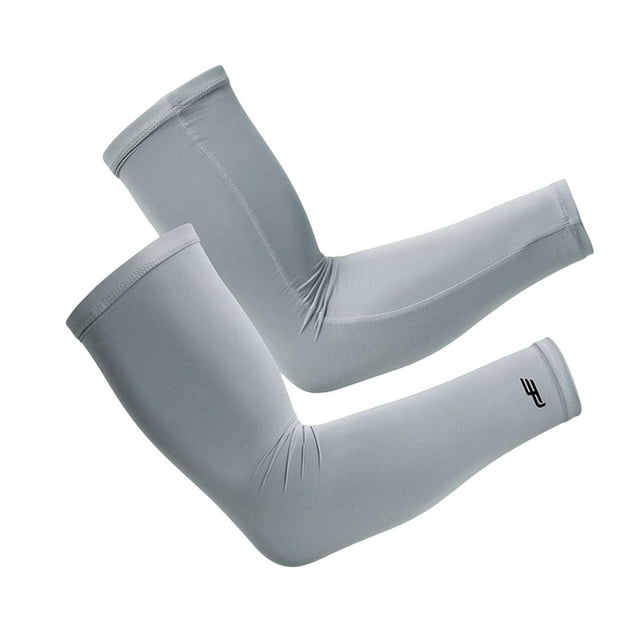 Mangas de brazo de refrigeración Soledad Compresión Protección Tela de hielo Puños antideslizantes Calentadores de brazo tamaño libre gris