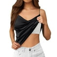thumbnail image 2 of RMGVDSD Womens Tank Tops Casual Women V Neck Silk Satin Tank Tops With Built In Bra Sleeveless Versatile Layering Shirt Fashion Summer Camisole Fashion Tank Shirt, 2 of 6