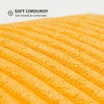 thumbnail image 4 of Topfinel Spring/Summer Wide Side Pillowcase with Stripe Splicing, Super Soft Corduroy Sofa Pillowcase Decorative Textured Pillow, Modern Boho Sham Square Cushion Covers, Yellow, 16x16 inch, Set of 2, 4 of 11