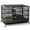Black, variant on Heavy Duty Dog Crate With four Wheels, Dog Crates For Large Dogs, Double Door Strong Metal Dog Kennel With Removable Tray. Easily Removable Dog Cage For Travel And Transit. Apply For Indoor&Outdoor.