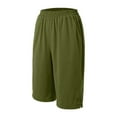 thumbnail image 5 of Cotton Linen Capri Pants for Women Lightweight Elastic Waist Loose Fit Straight Leg Casual Capris with Pockets, 5 of 7