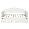 thumbnail image 3 of Kepooman Twin Size Wooden Daybed with 2 Drawers for Bedroom Living Room, 78.2"L x 42.3"W x 35.4"H, White, 3 of 16