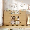 thumbnail image 2 of Hiphuta 55"In Kids Bookcase with Toy Storage Organizer, Wood Cube Bookcase Toy Chest of 8 Compartments & 6 Movable Bins, Bookshelf for Kids Bedroom, Natural, 2 of 8