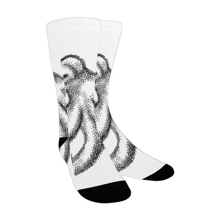 

Octopus Decor Collection Octopus with Large Tentacles Sketch Style Print Underwater Sea Creatures Na Custom Socks for Women