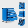 thumbnail image 1 of 5-Drawer Rolling Tool Cabinet with Lock Sliding Drawers and Side Handle Mobile Tool Chest for Garage Workshop Warehouse Blue, 1 of 7