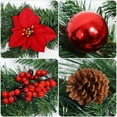 thumbnail image 3 of Shininglove 6ft Christmas Garland with Lights, Red Flowers Pine Cones Ball Ornaments with 20 LEDs for Christmas Home Garden Decor, 3 of 6