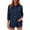 Sky Blue, variant on Lpmadey Women's Cotton Blend Button Down Shirt 3/4 Sleeve Collared Blouse Pleated Front Casual Loose Summer Tops S-2XL