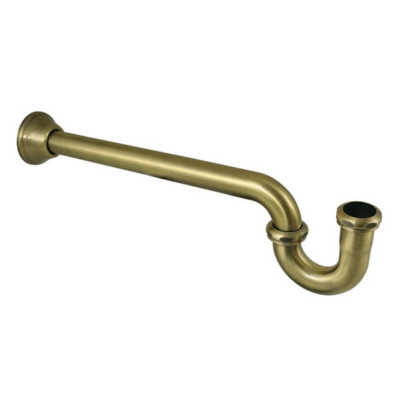 Kingston Brass CC5183 1-1/4" P-Trap with Bell Flange, 18" Length, 18 Gauge, Antique Brass