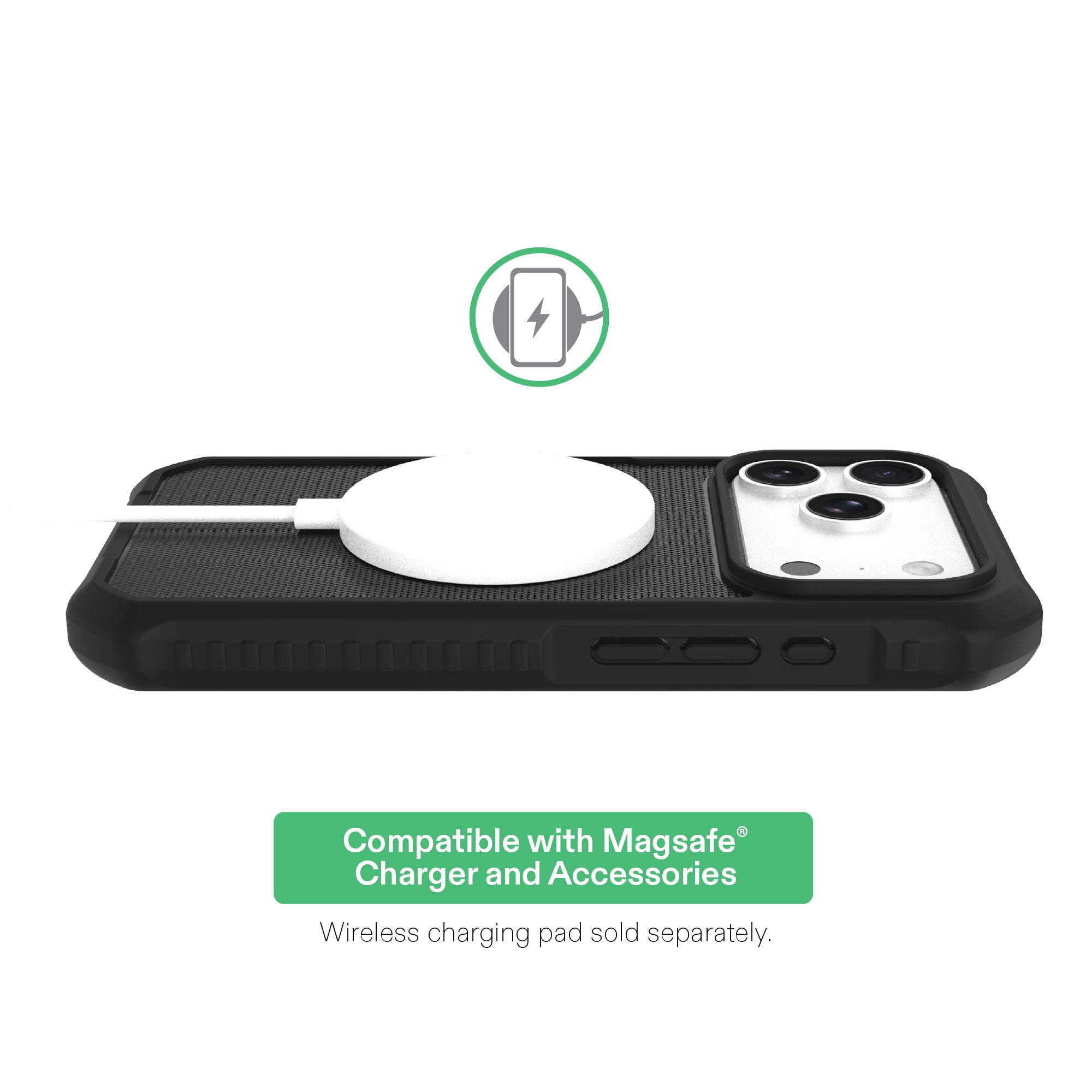 onn Rugged Phone Case for iPhone 18 Pro / 17 Pro, MagSafe Compatible - Black