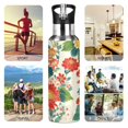 thumbnail image 7 of Yayeee 20oz Insulated Water Bottle Double Wall Stainless Steel with Flip Straw Lid, Colorful Flowers Pattern, 7 of 7