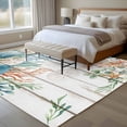 thumbnail image 4 of Marine Life Area Rugs 5x7 ft Shell Coral Eucalyptus Leaves Wood Grain Washable Rug Non Slip Indoor Carpet Absorbent Floor Mat for Living Room Bedroom Dining Room, 4 of 9