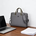 thumbnail image 7 of Partheme 14 Inches Laptop Bag Messenger Shoulder Bag for Tablet, Sleek Water Repellent Fabric Travel Storage Case for Notebook, Durable, Gray, 7 of 7
