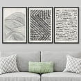thumbnail image 3 of PixonSign Framed Wall Art Set Black & White Pastel Geometric Wheat Landscape Artwork Personalized Nature Modern Prints Colorful Nordic Calm/Zen for Home Decor - 24"x36"x3 Panels Black, 3 of 5