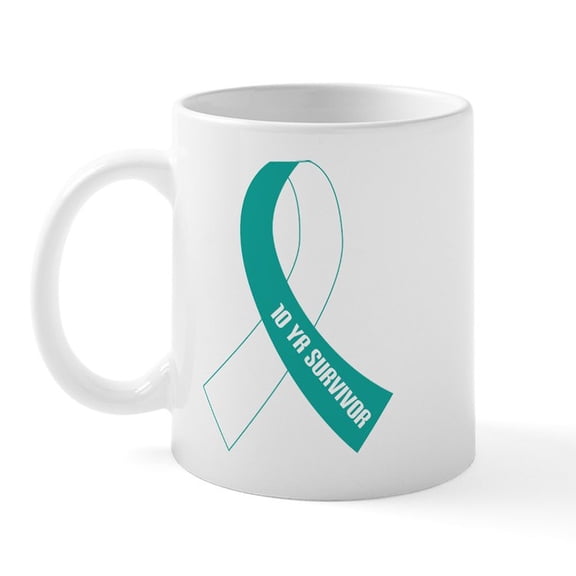CafePress - Cervical Cancer 10 Year Survivor Mug - 11 oz Ceramic Mug - Novelty Coffee Tea Cup