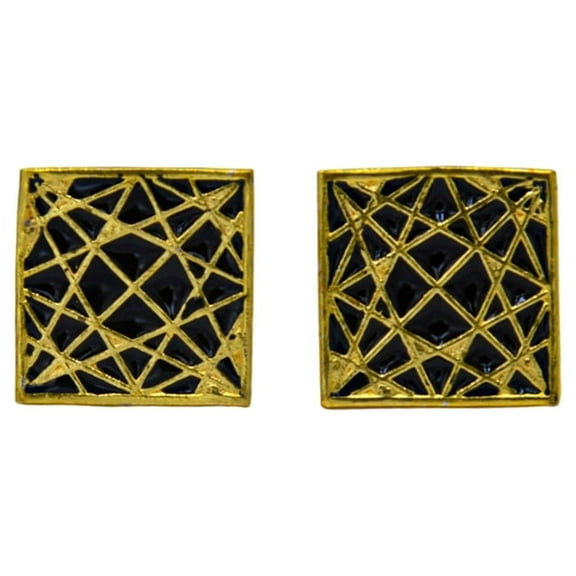 De Kulture Works Gold Star Enameling Cufflinks Pair for Men Boys Business Gift