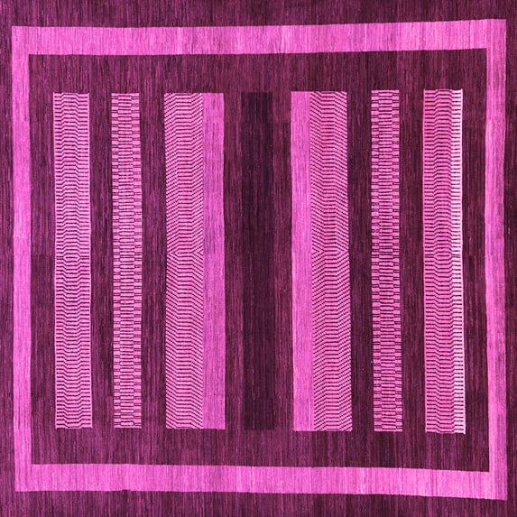 Ahgly Company Indoor Square Abstract Pink Modern Area Rugs, 3' Square