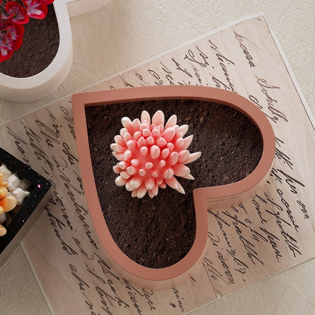 WINDLAND High Temperature Resistant Silicone Heart Mold for Candle Cups Flower Pots Mould