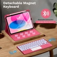 thumbnail image 3 of MoKo Keyboard Case for iPad A16 11th/10th Generation Case (2025/2022） with Pencil Holder,7 Colors Backlight Detachable Bluetooth Keyboard Case Cover,Pink, 3 of 8