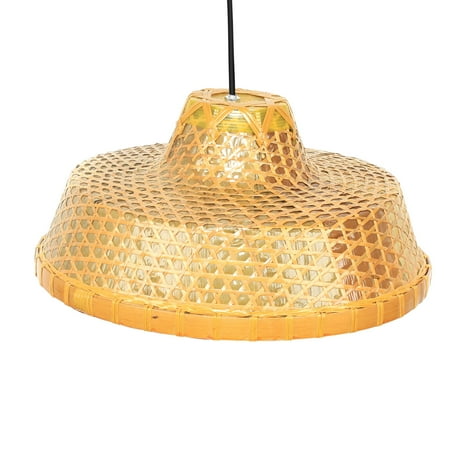 

MIDUO Ceiling Light Hand-woven Bamboo Wicker Rattan Pendant Lamp Chandelier Hat Shape