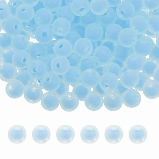 Uxcell 200 piezas de cuentas de acrílico 0.08" cuentas lindas para pulseras azul claro esmerilado
