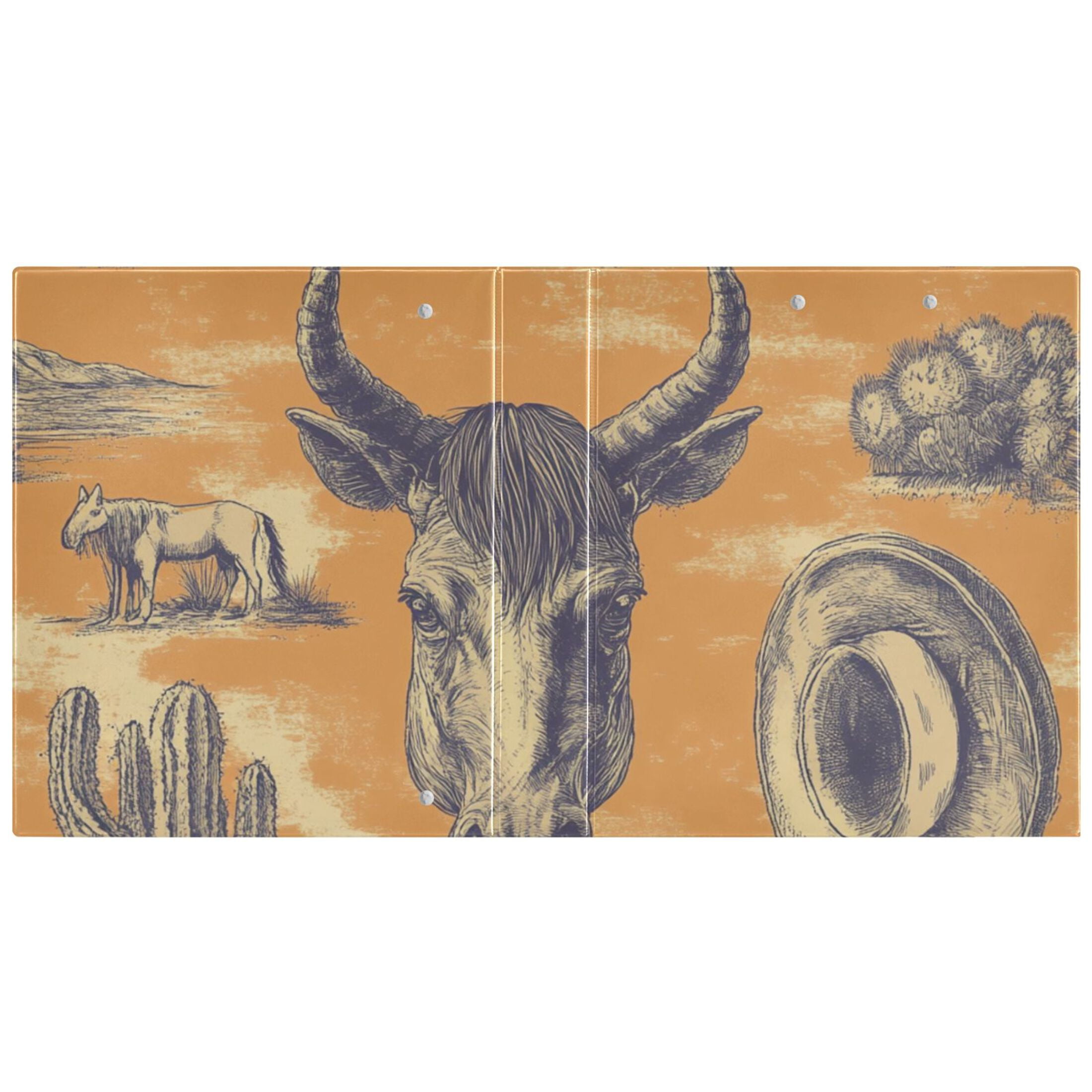 Cow Face Wild 3 Ring Binders 1.5 inch Hardcover File Folders with Interior Pockets A4 Size Organizer for School Office Hospital