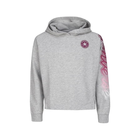 Converse Pullover Logo-Graphic Girls Active Hoodies Size S Color: Grey/Violet