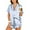 V-Striped Grey Blue, variant on Pajamas Sets for Women Short Sleeve Button Down Tops and Ruffle Shorts 2 Piece Outfit Satin Silk Pjs Sleepwear Loungewear