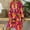 Hot Pink, variant on Womens Dresses Clearance Plus Size Women's Ladies Loose Print Three Quarter Sleeve Mini Dress Summer Dress Hot Pink S JE