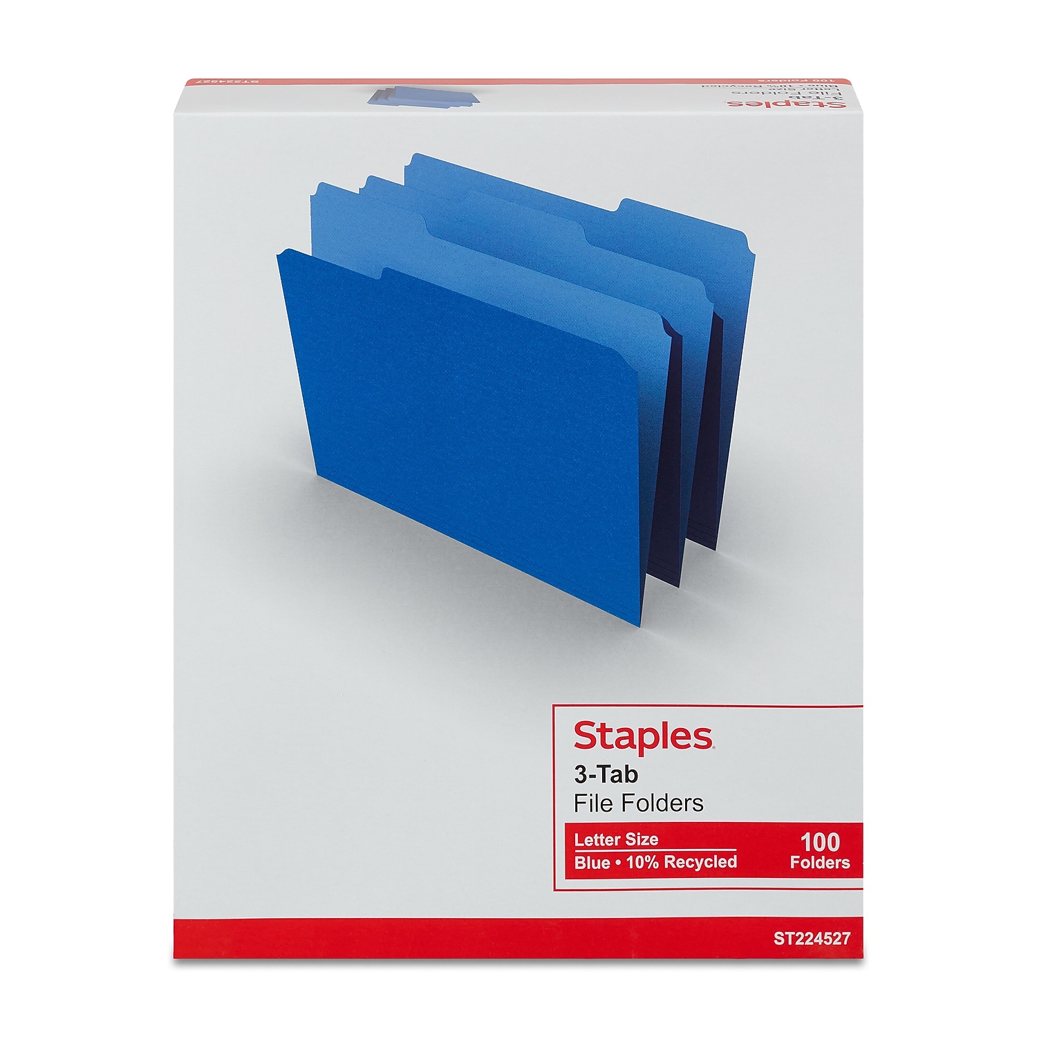 Staples File Folders, 3-Tab, Letter, Blue, 100 Count photo 4