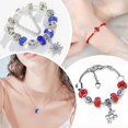 thumbnail image 5 of 1 Box 120PCS European Rhinestone Independence Day Beads with Silver Color Plated Brass Cores Large Hole American Crystal Diamond Spacer Bead, 5 of 7