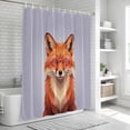 thumbnail image 6 of Purple Fox Shower Curtain, Waterproof Shower Curtains for Bathroom, Funny Animals Modern Art Washable Fabric Bathtub Curtain Set Bath Decor with 12 Hooks Standard 72"x72", 6 of 8
