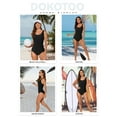 thumbnail image 3 of DOKOTOO Women's Black Womens Bathing Suits One Piece Swimsuits Athletic Training Tummy Control Swimwear, US 16-18(XL), 3 of 6