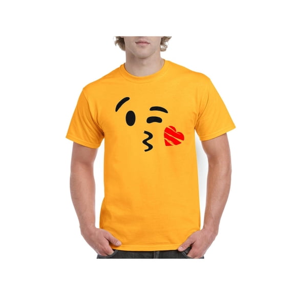 MmF - Men's T-Shirt Short Sleeve, up to Men Size 5XL - Emoji Winky Face