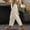 White, variant on Women's Lace Trim Cotton Linen Jogger Pants, Elastic Drawstring Waist for Daily Wear
