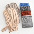 thumbnail image 4 of Suéter de lana de cuello redondo de talla grande para hombre de otoño e invierno, suéter de punto suelto de color sólido, suéter base para hombre, 4 of 5