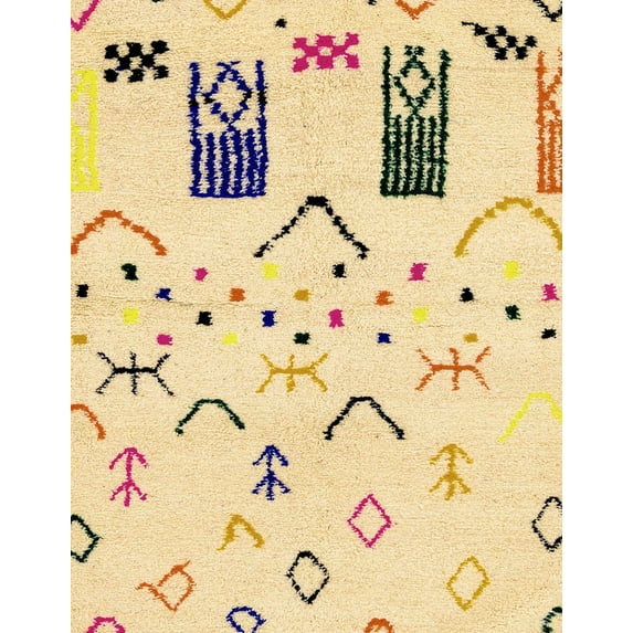 Ahgly Company Indoor Rectangle Abstract Sun Yellow Solid Area Rugs, 7' x 9'