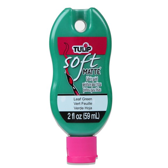 Tulip Soft Matte Fabric Paint Leaf Green, 2 fl oz Brush-On Permanent Fabric Paint for Clothing & Crafts