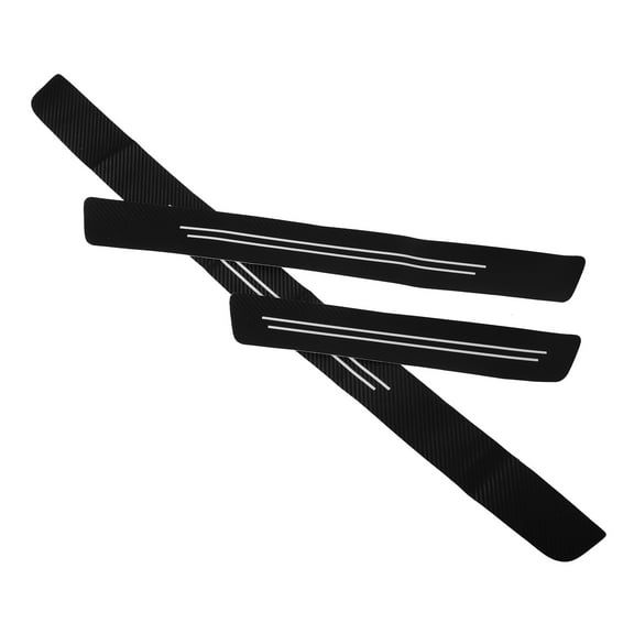 FOLOYORI Car Door Sill Protector Strips Pu Black For Vehicle Protection 1 Set 34.6X2.6X0.04in