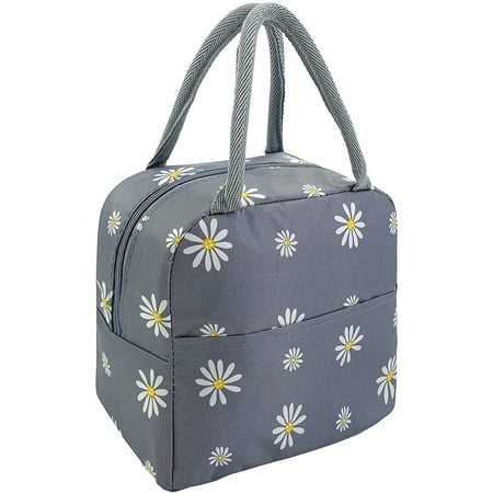 Floral Lunch Bag for Women Girls Work School, Cute Daisy Insulated ...