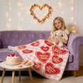 thumbnail image 5 of Valentines Heart Blanket 39.37x51.18 inch Flannel Pink Love Hearts Throw Blanket Cozy Warm Blankets Soft Lightweight Cozy Love Gift for Wife Women All Seasons Couch Sofa Bed Decor, 5 of 7