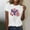 White, variant on Women's Independence Day Short Sleeve Tops Under $10 Free Shipping American Flag Summer Casual Loose 3XL Pullover Printed Short Sleeved Round Neck Top