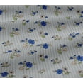 thumbnail image 4 of oneOone Cotton Jersey Blue Fabric Stripe|Leaves & Floral Artistic Dress Material Fabric Print Fabric By The Yard 58 Inch Wide, 4 of 4
