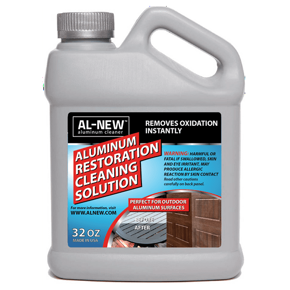 AL-NEW Aluminum Restoration Cleaning Solution | Clean & Restore Patio Furniture, Stainless Steel, and Other Household Metal Surfaces (32 oz.)