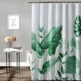 thumbnail image 2 of Orinice  Shower Curtain for Bathroom, Thick Fabric Shower Curtains Liner Set, Waterproof Green Monstera Leaf Plant Cloth Bath Curtain with Hooks - White 69x72, 2 of 7