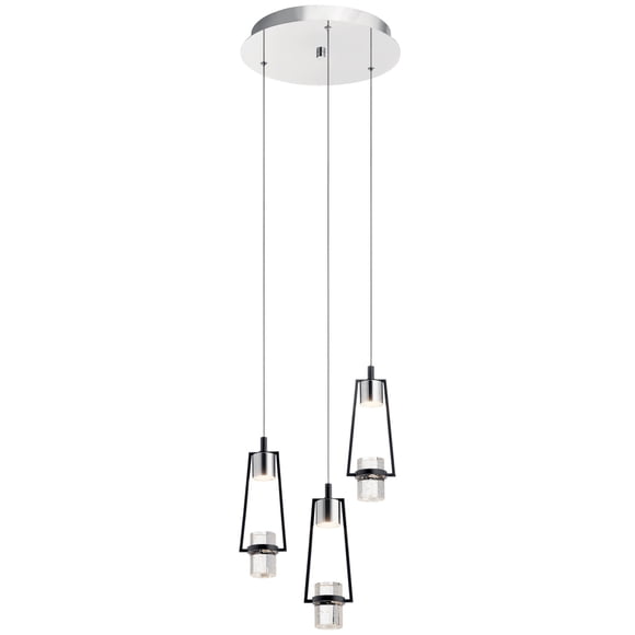 Kichler Canada Ayse LED Pendant Matte Black & White Glass Shade, 12.5-Inch