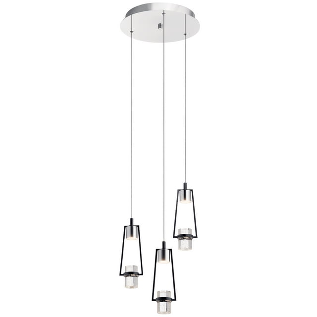 Kichler Canada Ayse LED Pendant Matte Black & White Glass Shade, 12.5-Inch