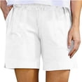 thumbnail image 6 of Guluxicc Women's Cotton Shorts with Pockets Elastic Waist Straight Leg Running Performance Short Trousers for Everyday Gym Workout, 6 of 8