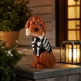 thumbnail image 4 of Halloween Skeleton Goldendoodle Dog Statue, Curly Brown Resin Poodle Figurine with Skeleton Outfit for Tabletop and Home Decor, 4 of 6